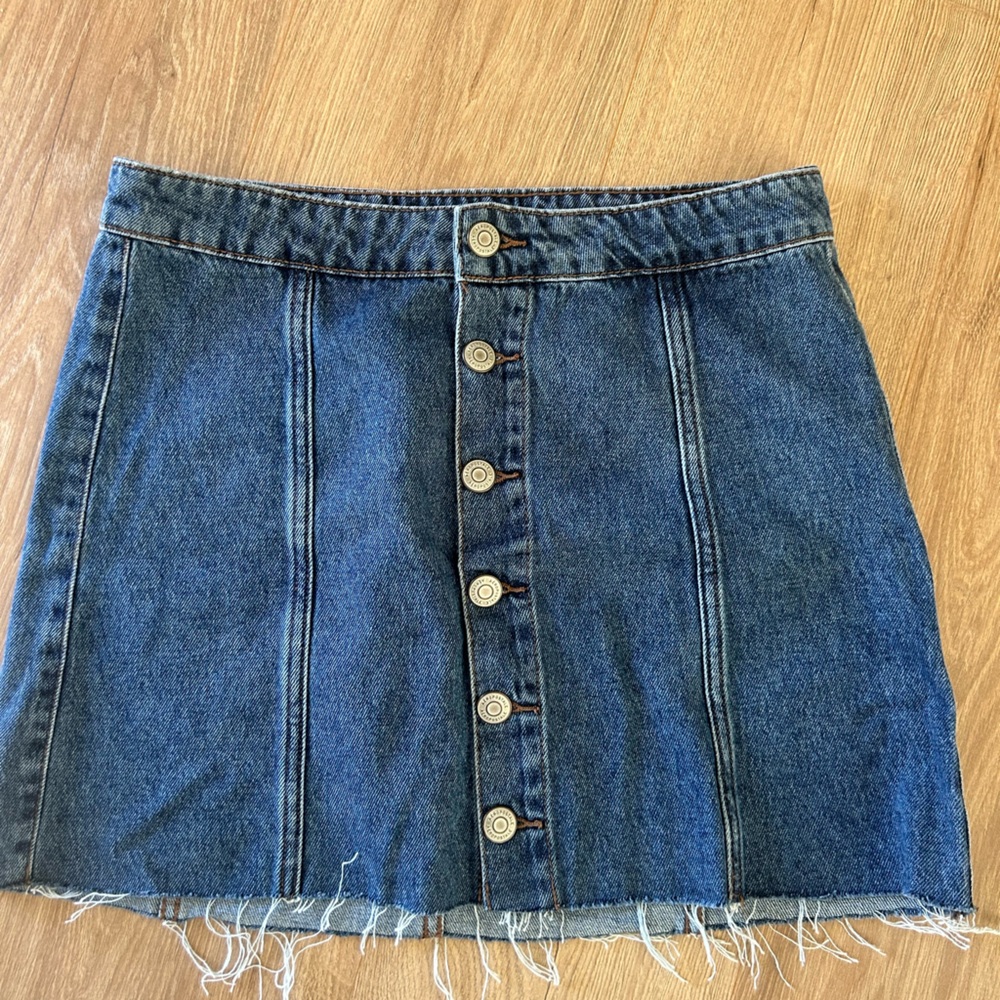 Denim Button-Up Skirt
